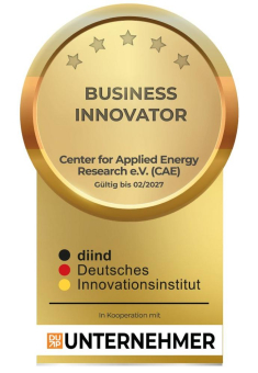 Zukunftsweisende Unternehmungsführung: Center for Applied Energy Research e.V. als „Business Innovator“ ausgezeichnet.