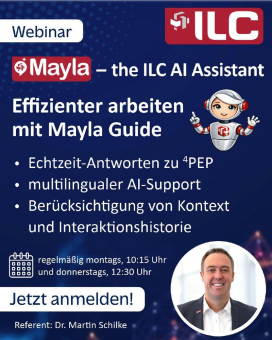 NEUES WEBINAR: "Mayla - The ILC AI Assistant: Effizienter arbeiten mit Mayla Guide"