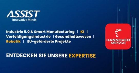 ASSIST Software auf der Hannover Messe 2026. Erleben Sie live den Wandel von Industrie 4.0 auf Industrie 5.0