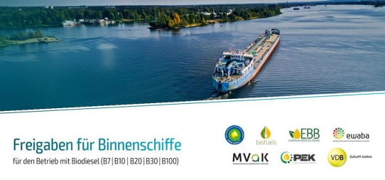 Biodiesel in der Binnenschifffahrt: Neue Liste mit Motorenfrei gaben für B100 und Beimischungen erleichtert Klimaschutz