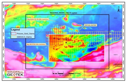 Windfall Geotek setzt KI-gestützte Goldzielerstellung im Goldkonzessionsgebiet Lac Big-Rush von Precore Gold in Quebec ein