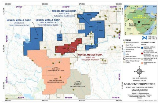 Nexcel Metals Corp. gibt Unternehmensupdate und hebt darin den stärker werdenden Wolframmarkt, die abgeschlossene Flugvermessung und die erweiterte Landposition bei Burnt Hill hervor