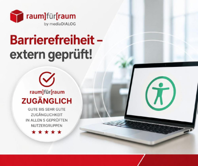 Barrierefreiheit mit geprüfter Sicherheit: raum]für[raum setzt als Buchungssoftware erneut Maßstäbe