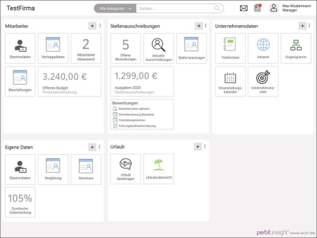 Interaktiv, intuitiv und alles Wichtige im Blick: die neue Web-Oberfläche von perbit