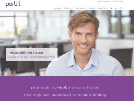 Modern und übersichtlich: Die perbit-Homepage im neuen Design