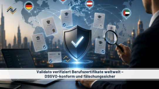 Deutschland auf der sicheren Seite: Validato verifiziert Berufszertifikate und Kompetenznachweise weltweit – DSGVO-konform und fälschungssicher