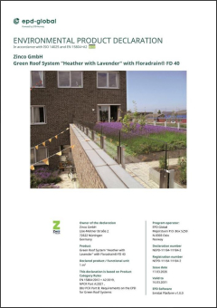 Zinco international einziger Hersteller mit über 20 Umwelt-Produktdeklarationen (EPD) für Dachbegrünungssysteme