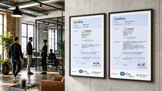 COSMO CONSULT erhält ISO‑Zertifizierungen für Qualitäts‑ und Informationssicherheits-Management