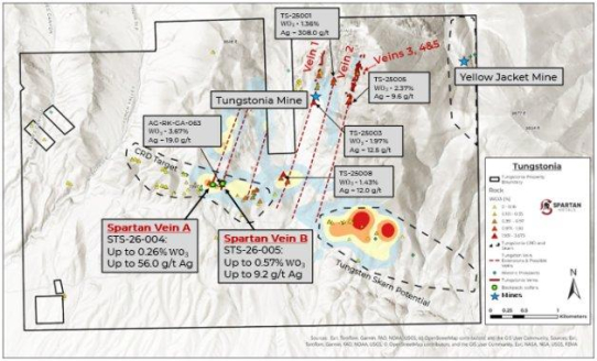 Spartan Metals entdeckt zwei neue Wolfram-Silber-Gänge bei Tungstonia