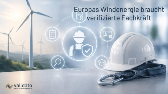 Validato zum Global Wind Day: Europas Windenergie braucht verifizierte Fachkräfte