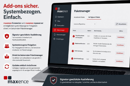 maxence führt geschütztes Repository-Verfahren für  Add-ons in Znuny, OTRS und OTOBO ein
