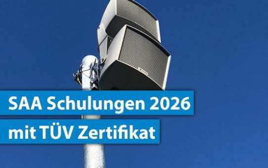 Sachkundenachweis für Sprachalarmanlagen (SAA): UDS Beratung qualifiziert zur Akustik- und Elektroakustik-Sachkunde nach DIN VDE 0833-4