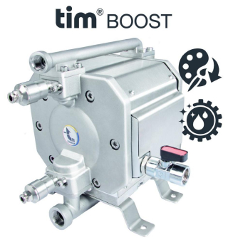 Effizienter Farbenwechsel: tim®BOOST-Pumpe von Timmer spart bis zu 60 Prozent Farbe