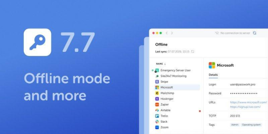 Passwork 7.7 führt sicheren Offline-Modus für Desktop- und Mobile-Apps ein