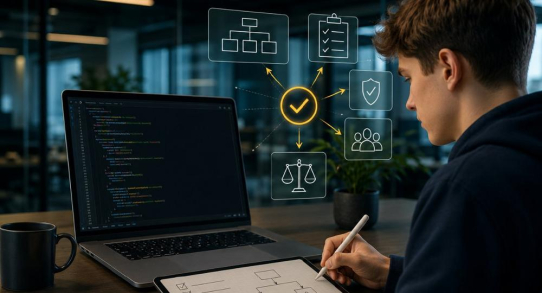 Lehrberuf Applikationsentwicklung im Wandel: KI programmiert. Lernende verantworten.