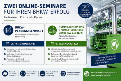 BHKW-Anlagen effizient planen, wirtschaftlich betreiben und rechtssicher administrieren