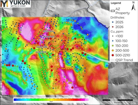 Yukon Metals Corp.: UAV-Magnetfeldvermessung verdeutlicht bis dato unerprobte Konvergenzzone auf Kupfer-Gold-Projekt AZ