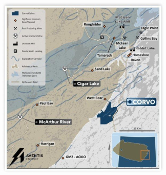 Aventis Energy hebt das uranhöffige System auf dem Uranprojekt Corvo hervor