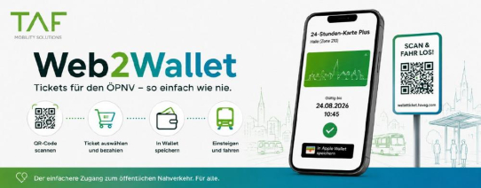 Ticketkauf ohne Umwege: TAF realisiert Web2Wallet-Lösung für die HAVAG