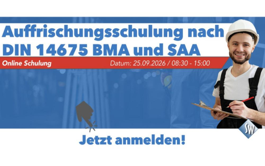 Auffrischungsschulung nach DIN 14675 BMA und SAA.