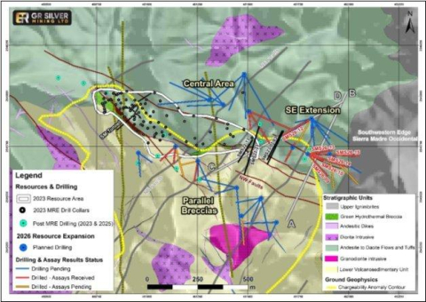 GR Silver bestätigt Erweiterung der Mineralisierung in San Marcial, unter anderem 16,1 m mit 162 g/t Ag und 11,7 m mit 147 g/t Ag im Südost-Gebiet