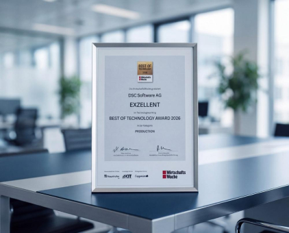 DSC Software AG für Werkerinformationssystem | WIS beim Best of Technology Award 2026 ausgezeichnet