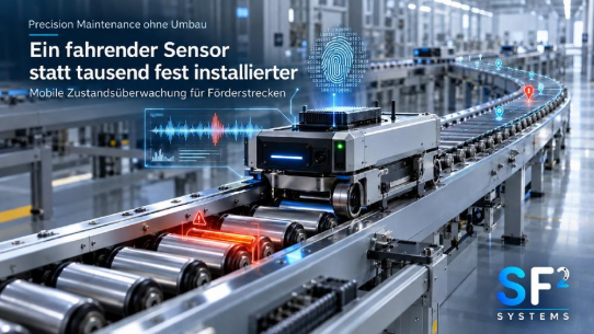 Ein Sensor fährt mit: SF2 Systems macht Zustandsveränderungen auf Förderstrecken sichtbar